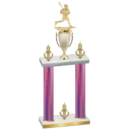 Double Pink Carbon Fiber Victory Lacrosse Trophy