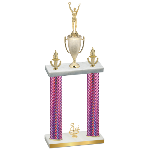 Double Pink Carbon Fiber Third Place Victory Trophy