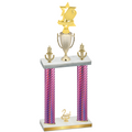 Double Pink Carbon Fiber Second Place Pickleball Trophy