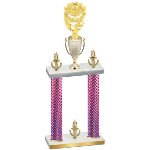 Double Pink Carbon Fiber Victory Pickleball Trophy