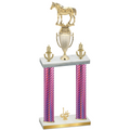 Double Pink Carbon Fiber First Place Horses Trophy