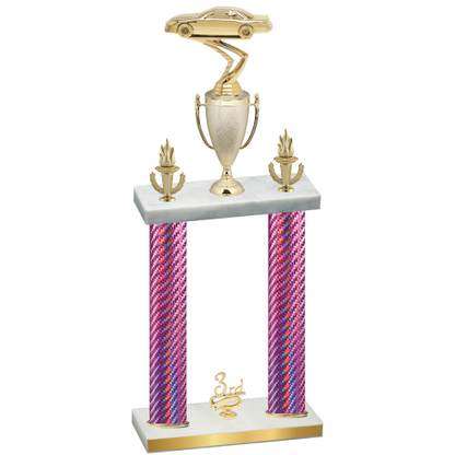 Double Pink Carbon Fiber Third Place Cars Trophy