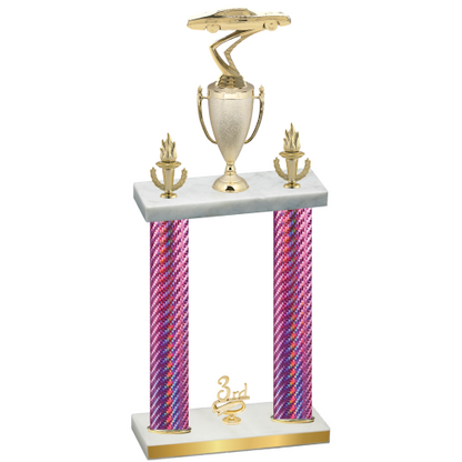Double Pink Carbon Fiber Third Place Cars Trophy