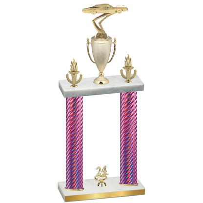 Double Pink Carbon Fiber Year Cars Trophy