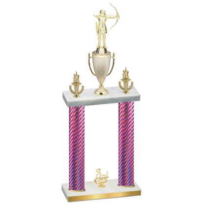 Double Pink Carbon Fiber Third Place Archery Trophy