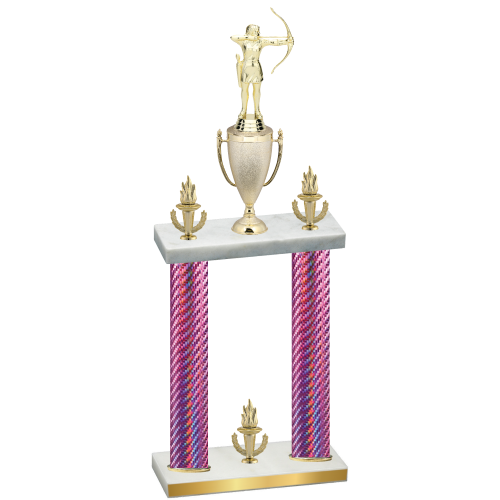 Double Pink Carbon Fiber Victory Archery Trophy