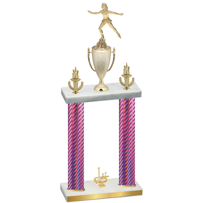 Double Pink Carbon Fiber First Place Skater Trophy