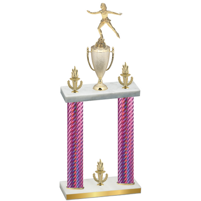 Double Pink Carbon Fiber Victory Skater Trophy