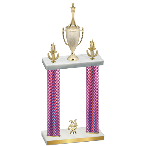 Double Pink Carbon Fiber Year Chess Trophy