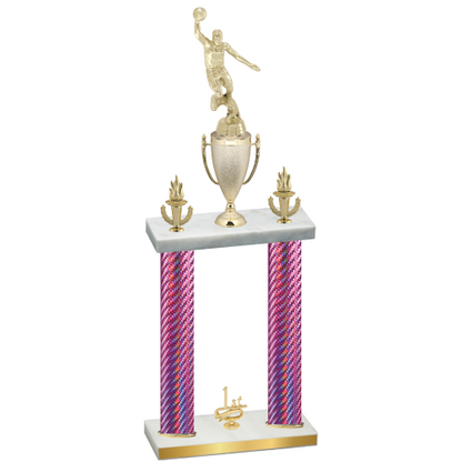 Double Pink Carbon Fiber First Place Basketball Trophy