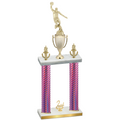 Double Pink Carbon Fiber Second Place Basketball Trophy