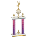 Double Pink Carbon Fiber Victory Majorette Trophy