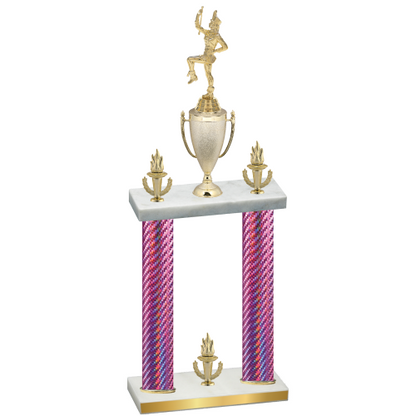 Double Pink Carbon Fiber Victory Majorette Trophy