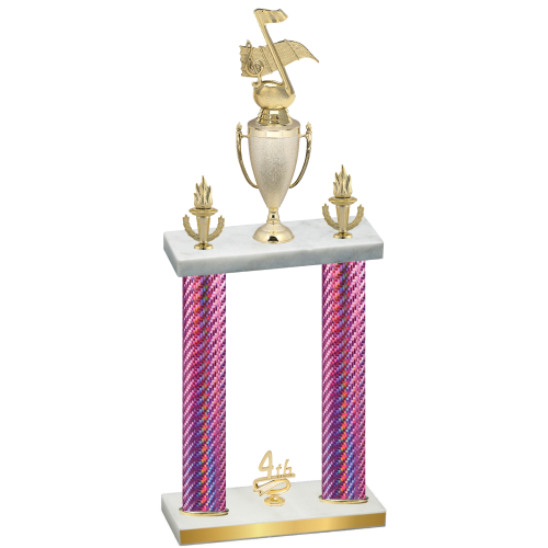 Double Pink Carbon Fiber Fourth Place Music Trophy