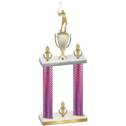 Double Pink Carbon Fiber Victory Golf Trophy