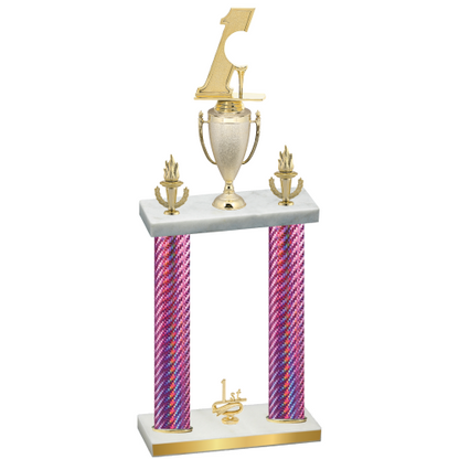 Double Pink Carbon Fiber First Place Golf Trophy