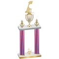 Double Pink Carbon Fiber Second Place Golf Trophy