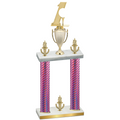 Double Pink Carbon Fiber Victory Golf Trophy