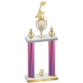 Double Pink Carbon Fiber Year Golf Trophy