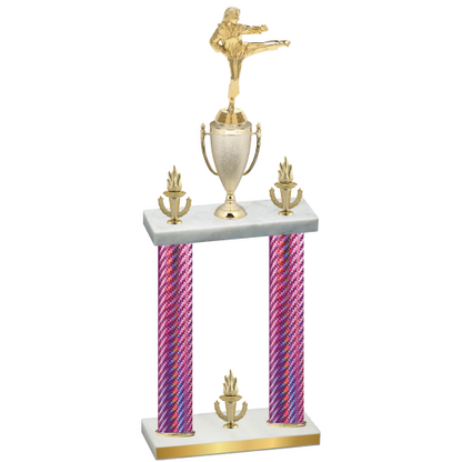 Double Pink Carbon Fiber Victory Karate Trophy
