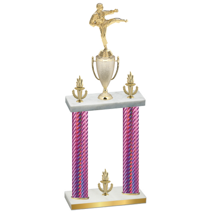 Double Pink Carbon Fiber Victory Karate Trophy