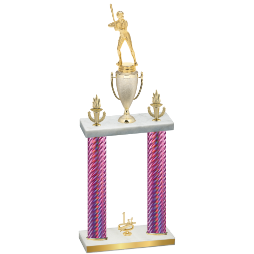 Double Pink Carbon Fiber First Place Softball Trophy