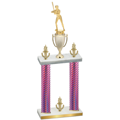 Double Pink Carbon Fiber Victory Softball Trophy