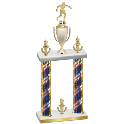 Double Flag USA Victory Soccer Trophy
