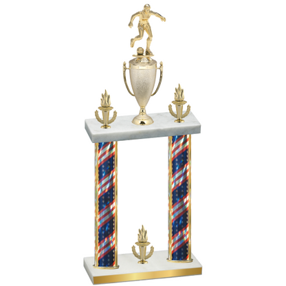 Double Flag USA Victory Soccer Trophy