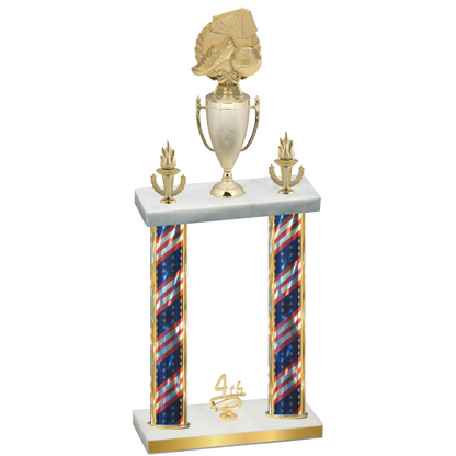 Double Flag USA Fourth Place Soccer Trophy