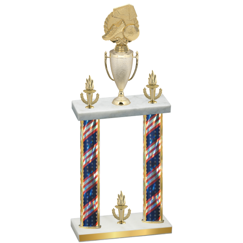 Double Flag USA Victory Soccer Trophy