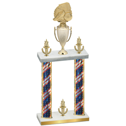 Double Flag USA Victory Soccer Trophy