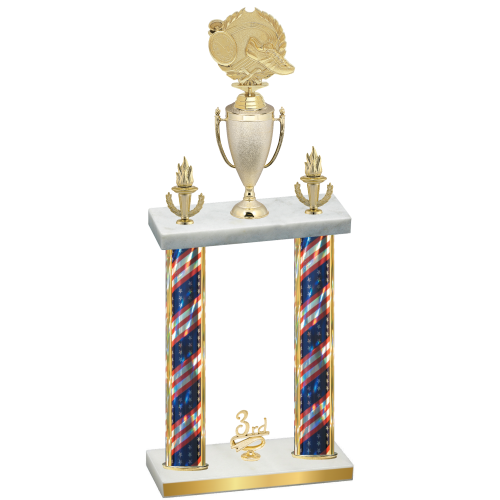Double Flag USA Third Place Running Trophy