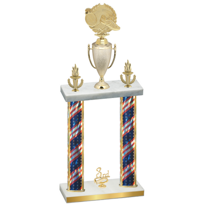 Double Flag USA Third Place Running Trophy