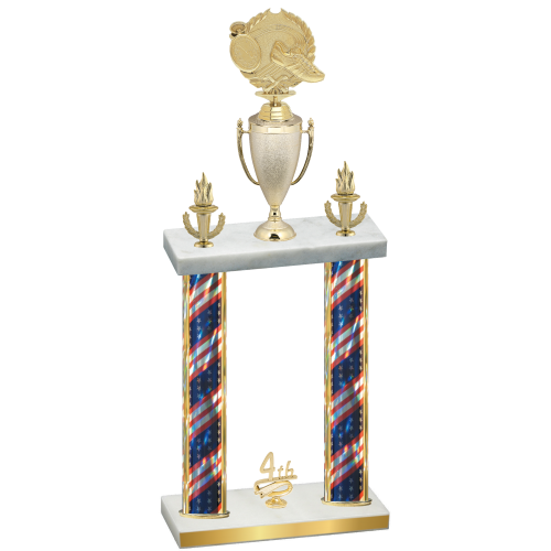 Double Flag USA Fourth Place Running Trophy