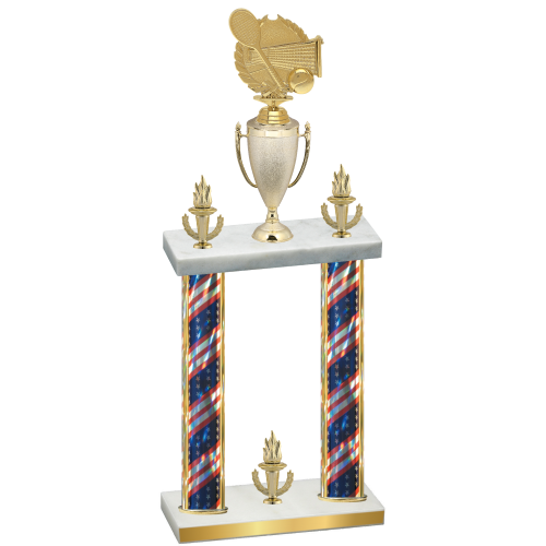 Double Flag USA Victory Tennis Trophy