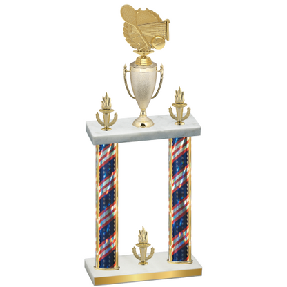 Double Flag USA Victory Tennis Trophy