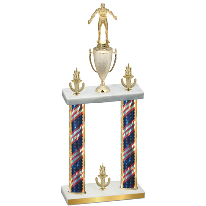 Double Flag USA Victory Wrestling Trophy