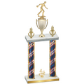 Double Flag USA Fourth Place Bowling Trophy