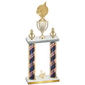 Double Flag USA Third Place Volleyball Trophy