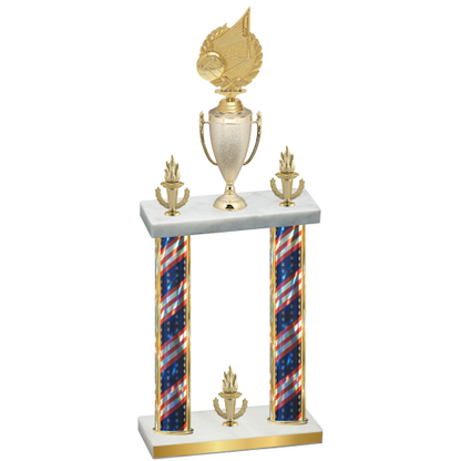 Double Flag USA Victory Volleyball Trophy