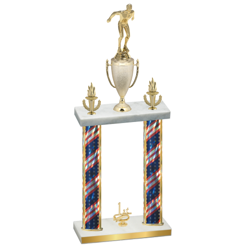 Double Flag USA First Place Swimming Trophy