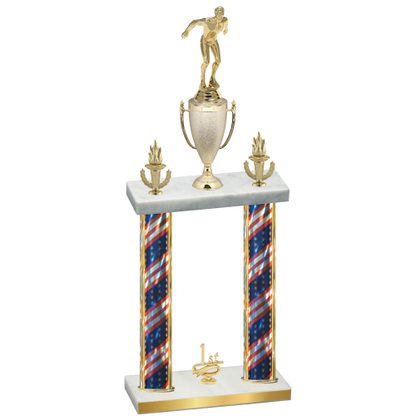 Double Flag USA First Place Swimming Trophy