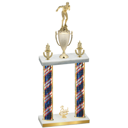 Double Flag USA Third Place Swimming Trophy