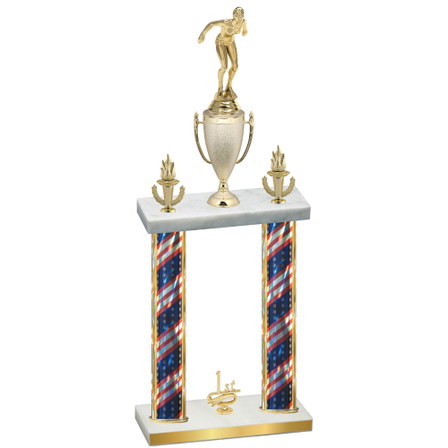 Double Flag USA First Place Tennis Trophy