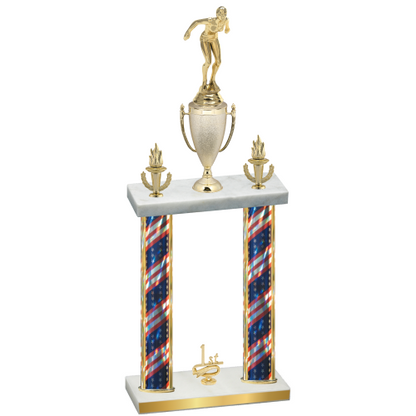 Double Flag USA First Place Tennis Trophy