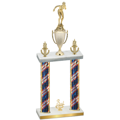 Double Flag USA Third Place Tennis Trophy