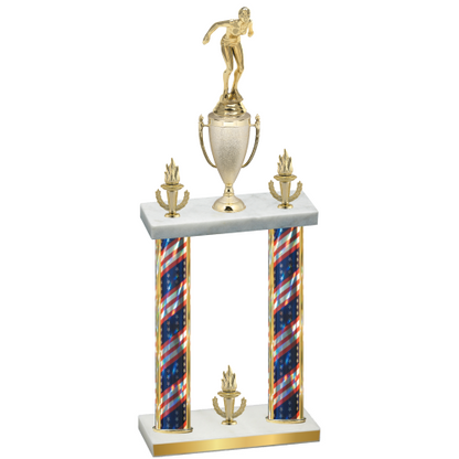 Double Flag USA Victory Tennis Trophy