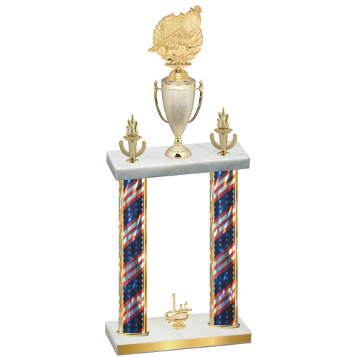 Double Flag USA First Place Swimming Trophy