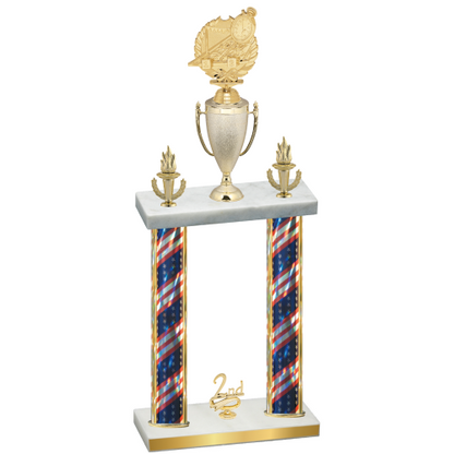 Double Flag USA Second Place Swimming Trophy